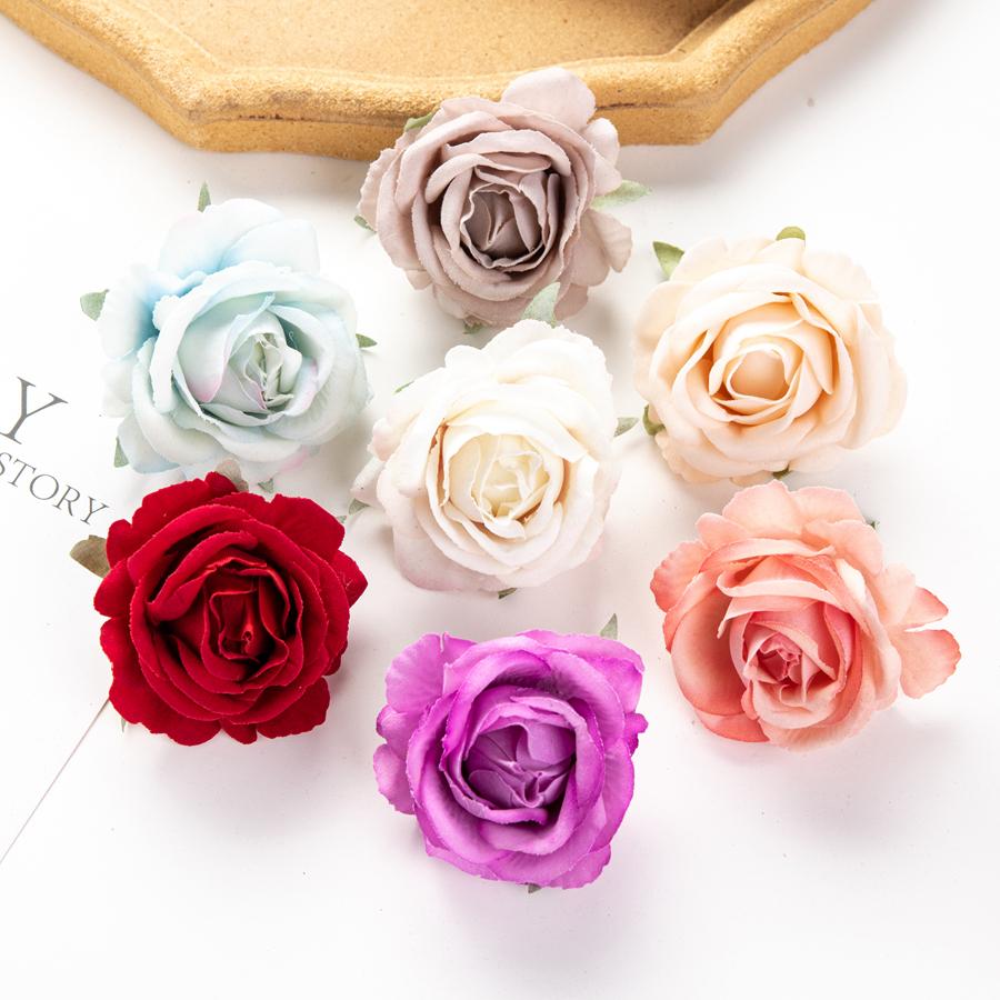 Artificial Flowers Flannel Roses Home Room Decora Valentine's Scrapbooking Wreath Wedding Bridal Accessories Clearance Diy Gift