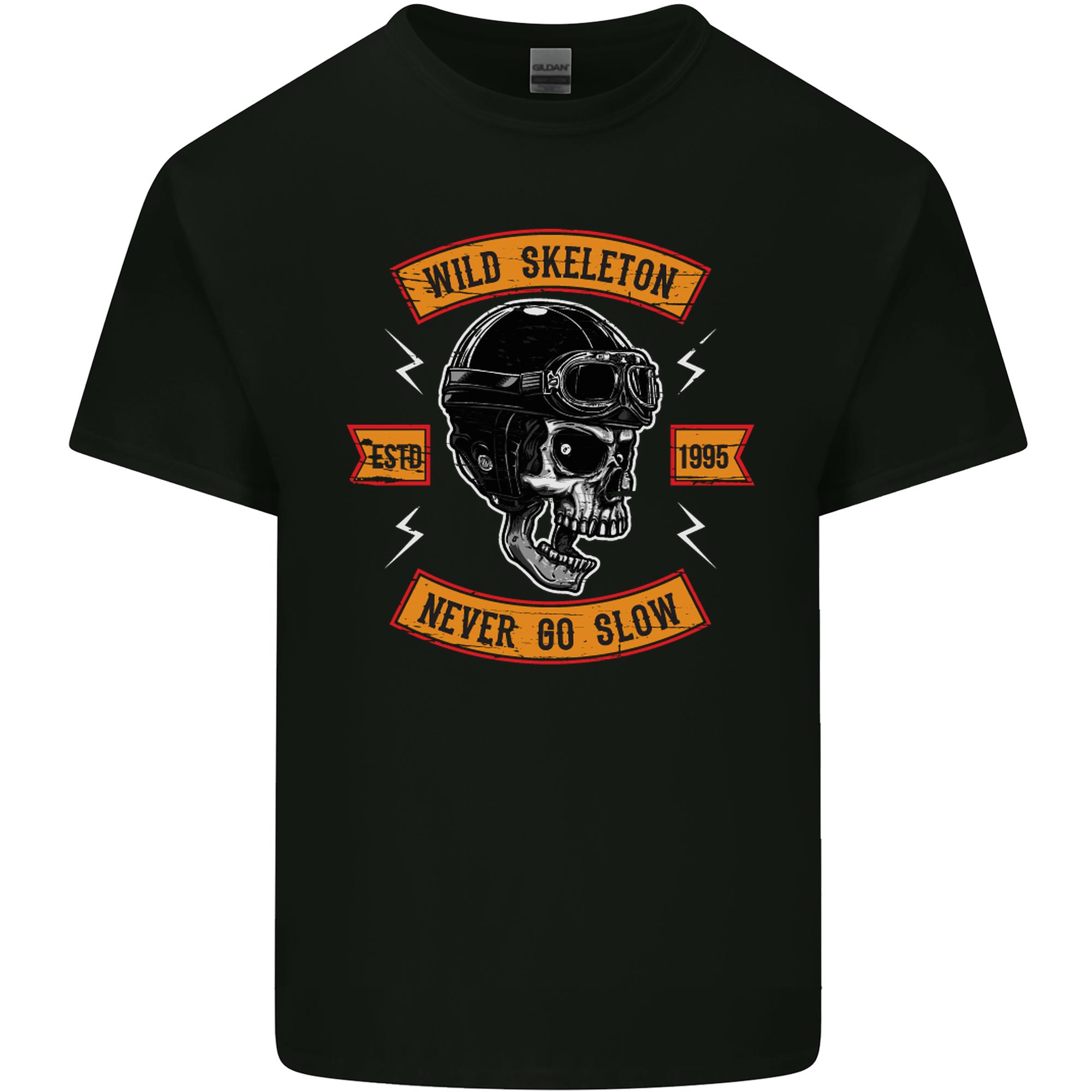 Wild Skeleton Motorcycle Motorbike Biker Unisexs Light Cotton TShirt S