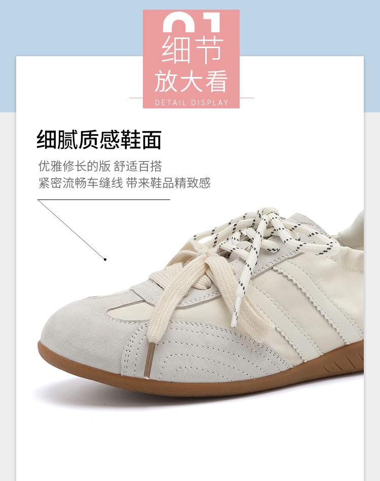 Double lace contrasting color spliced women's shoes: Spring and summer retro casual shoes, fashionable sports and training shoes