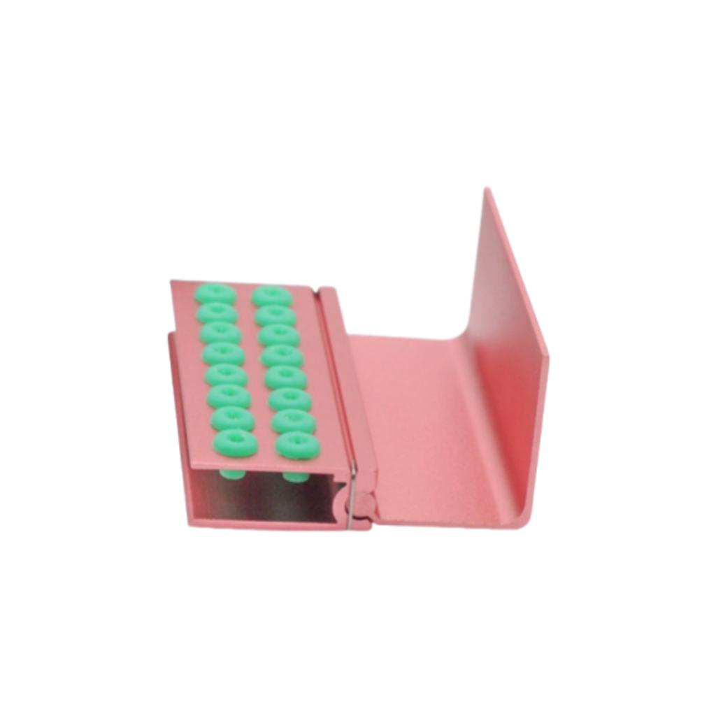 Durable And Safe 1Pc Dental Autoclave Sterilization Case 16-Slot Silicone Fg/Ra Bur Organizer Heat-Resistant Metal Block Clinic Lab Tool