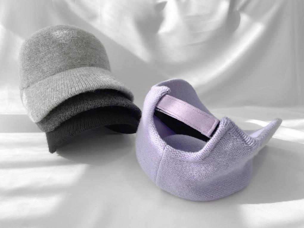 Women's Unisex Wool Brim Ball Cap Basic Cap