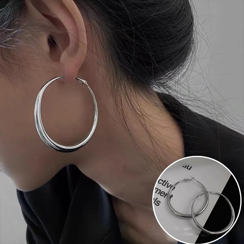 Sterling Silver Black Agate Earring for Women Geometry Water Droplets Versatile Design Gift Jewelry Dropshipping
