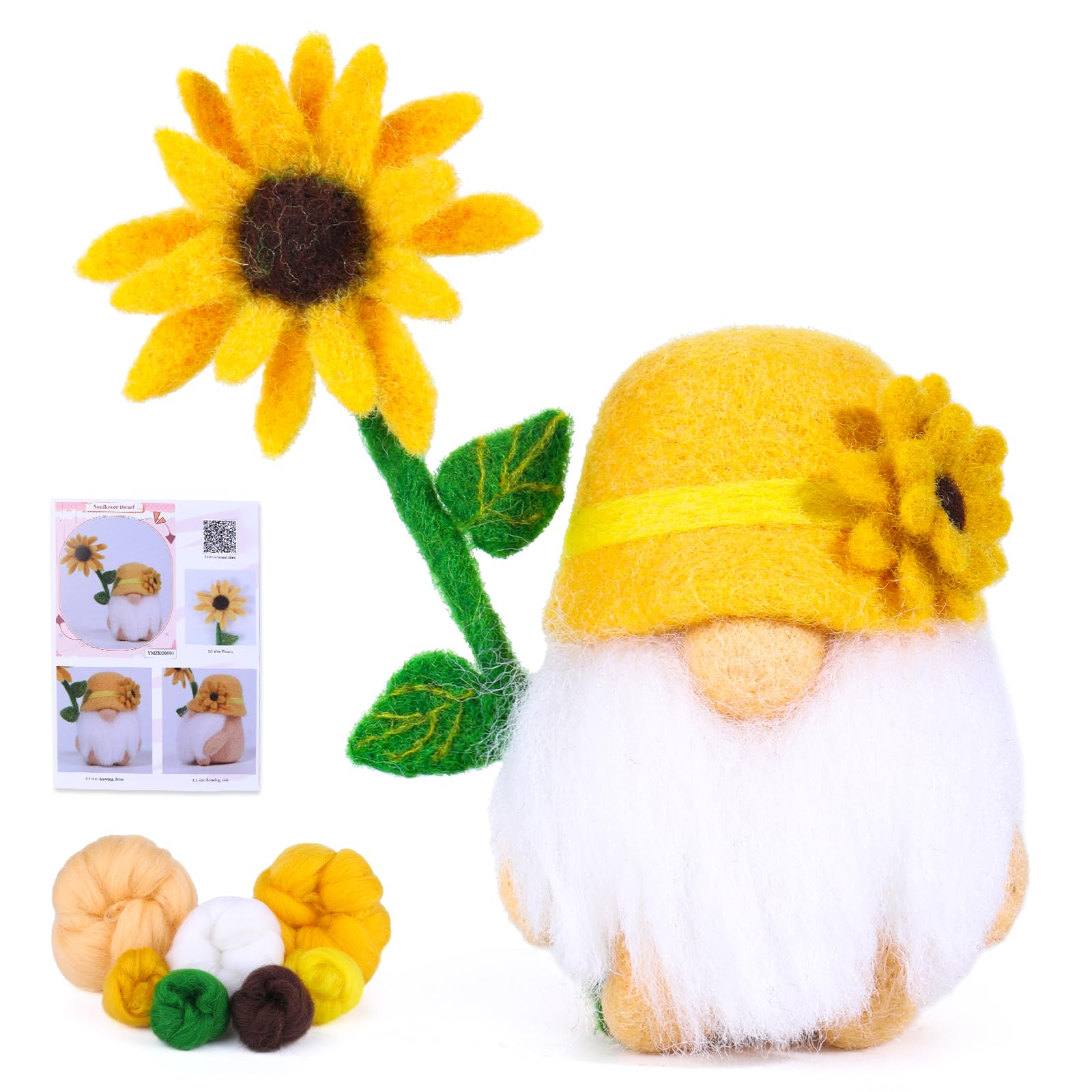 

FENRRY 1/2/4PCS Наборы для валяния из игл для начинающих Рождественские принадлежности для валяния из игл с основными инструментами для войлока Инструкции для самостоятельного изготовления жёлтый