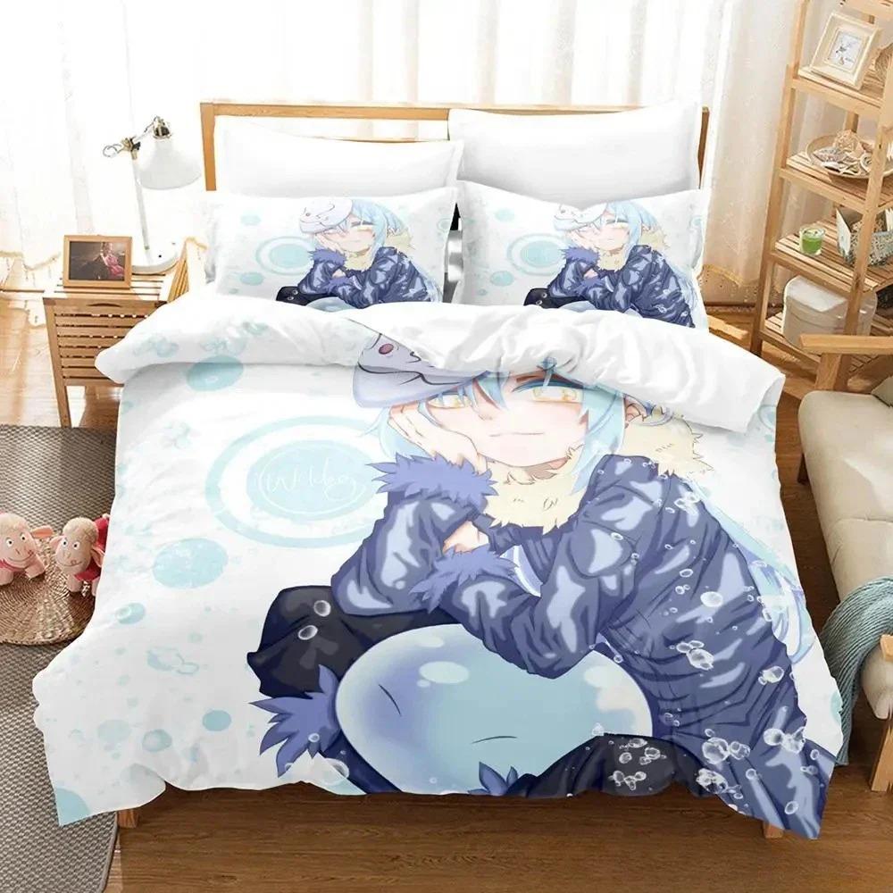 Kawaii Rimuru Tempest Bedding Set Single Twin Full Queen King Size Bed Set Adult Kid Bedroom Duvet Cover Sets 3D Print Anime Tool
