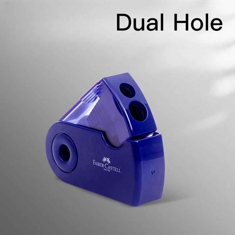 FABER-CASTELL Manual Mini Pencil Sharpener Dual-Hole Sharpener for Thick and Thin Pencils Portable Durable Pencil Sharpener
