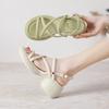 Sandals Women's Platform Spring and Summer New One-word with Open-toe Buckle Thick Heel Small Size 3 Small Women's Sandals