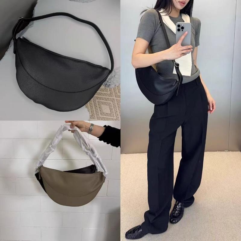 New Half-moon Bag Internet Celebrity Explosion First-layer Cowhide Bag Light Luxury High-end Single Shoulder Armpit Bag