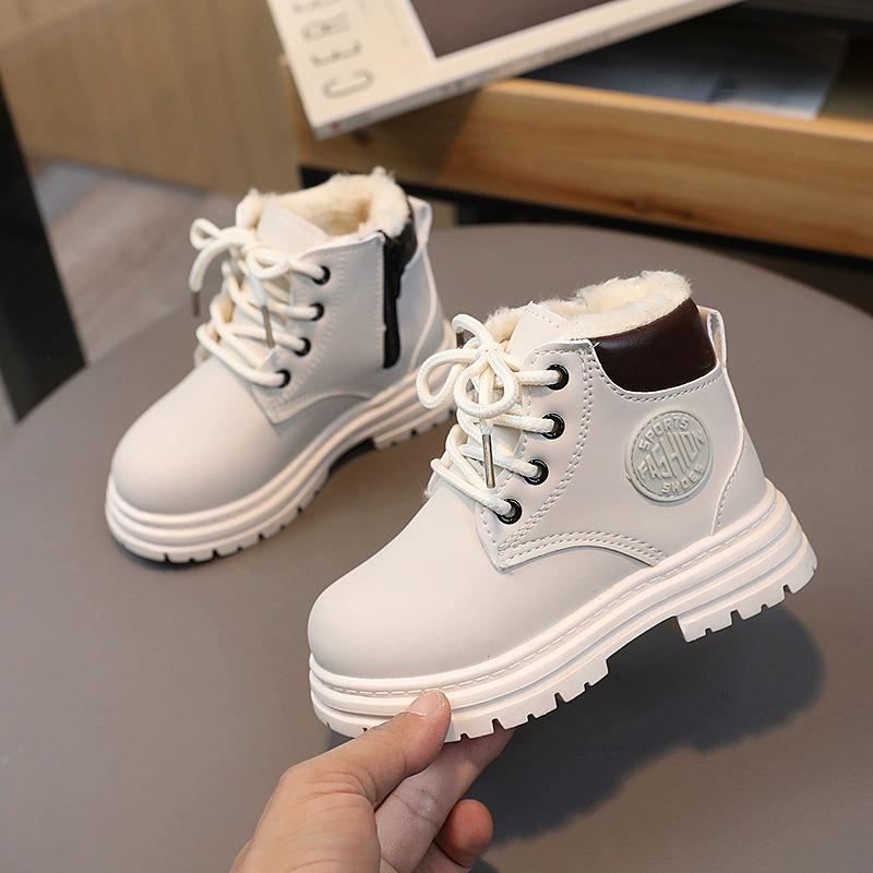 Children's Martin Boots Winter Velvet Thickened Boys and Girls Warm Cotton Boots Middle and Older Children Non-slip Short Boots Baby Boots