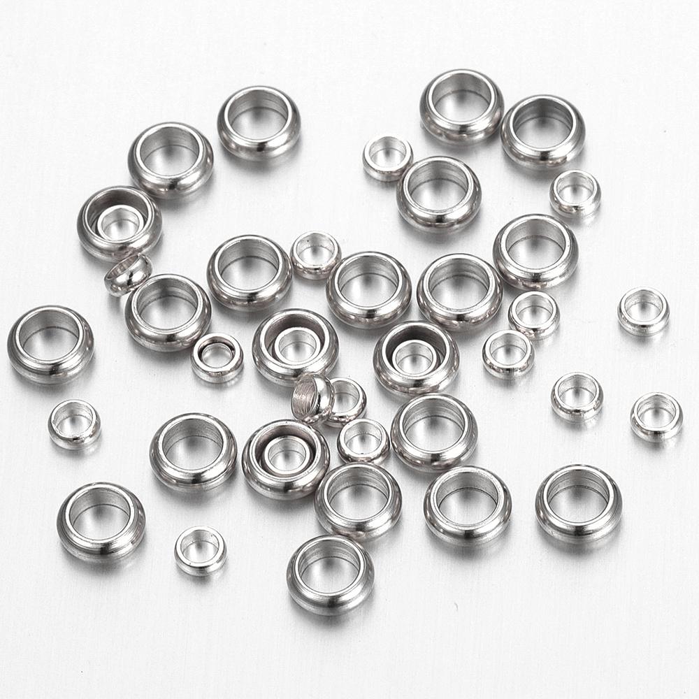 50 stuks Goudkleurig Roestvrij Staal Rond Stopper Spacer Kralen Krimp Eindkralen voor DIY Ketting Sieraden Maken Benodigdheden Groothandel