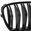 BMW 5 F07 GT 09-17 Grille Between Headlights (Kidneys) Left + Right Set, Black Glossy Double Bar