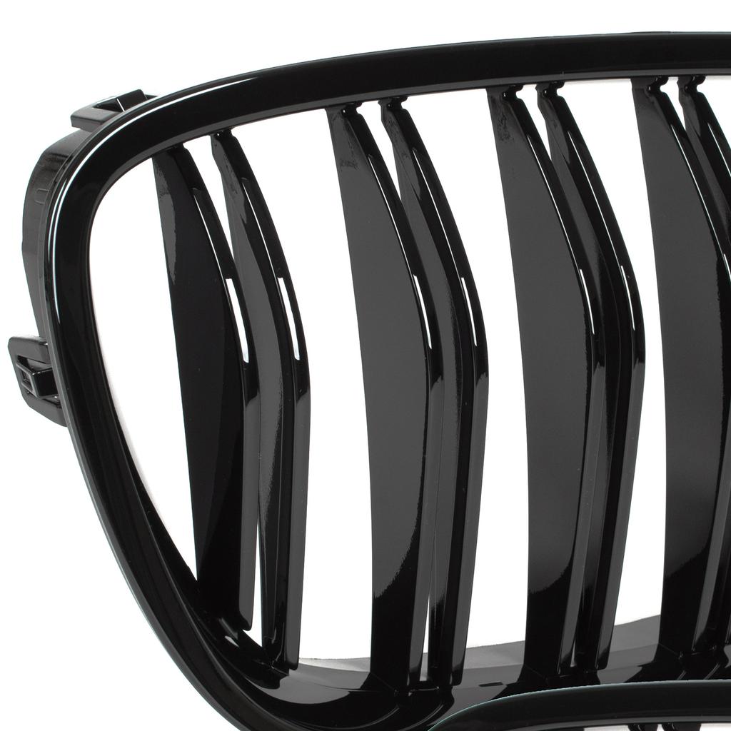 BMW 5 F07 GT 09-17 Grille Between Headlights (Kidneys) Left + Right Set, Black Glossy Double Bar