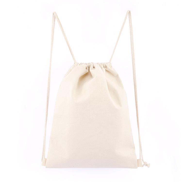 New Arrival Eco-Friendly Canvas Drawstring Backpack - Blank Color Cotton Rope Design
