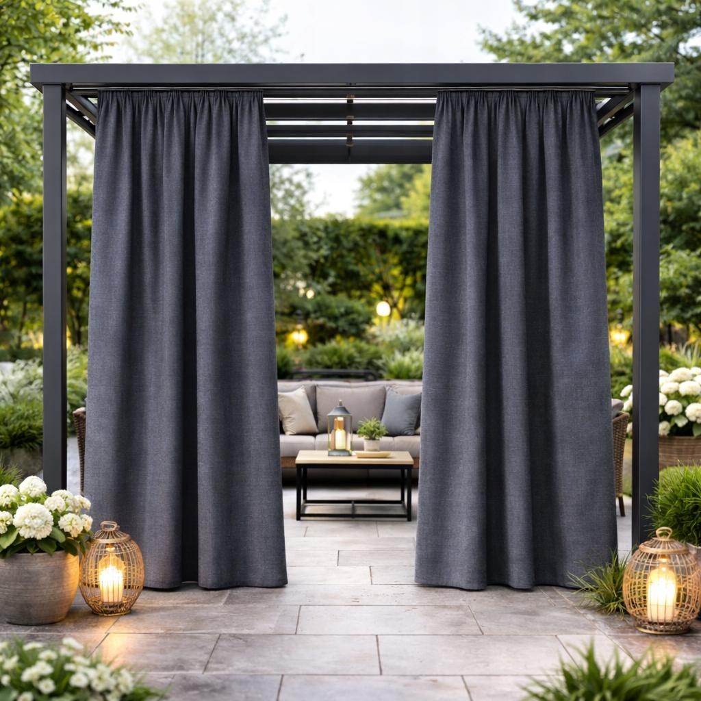 Zasłona Zewnętrzna Wodoodporna 155X230 Taras Pergola Altana Grafitowa