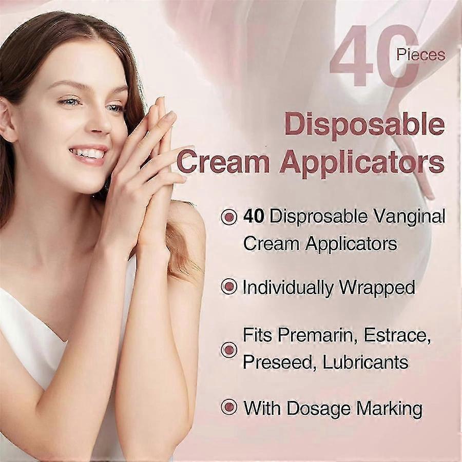 40-Pack Disposable Vaginal Cream Applicators for Suppository and Lube