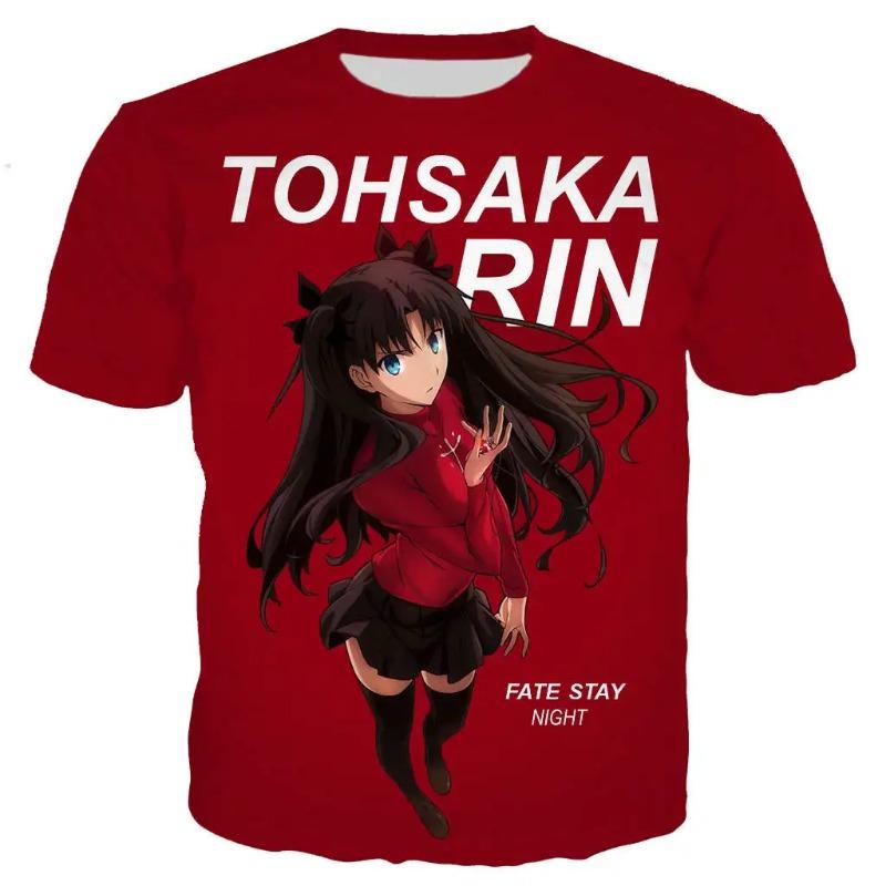 

Мужская женская футболка Fate stay Night Unlimited Blade Works с 3D-принтом, крутая футболка с коротким рукавом в стиле Харадзюку 6XL