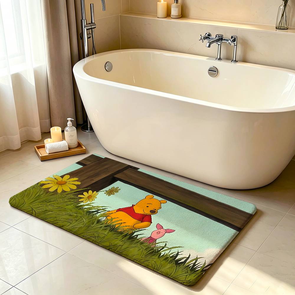 Classic Cartoon-W-wInnie The Pooh-S Kawaii Carpet Bathroom Anti-slip Mat Door Mat Home Decoration Mat Entrance Scratch-resistant