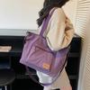 Nylon Tote Bag Women Casual Shoulder Bag with Zipper Pocket for Daily Use