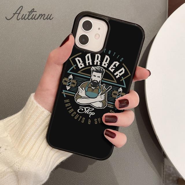 

Barber Pole Scissor Comb Razor Phone Case for iPhone 17 Air 15 16 16e 11 12 13 14 Pro Max Plus coque Fundas Shell iPhone 13