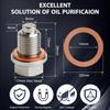 M14 X 1.5 Magnetic Stainless Steel Oil Drain Plug Sump Drain Nut Bolt with Copper Gasket Crush Washer Compatible with Most Ford, GM, Hyundai, KIA and