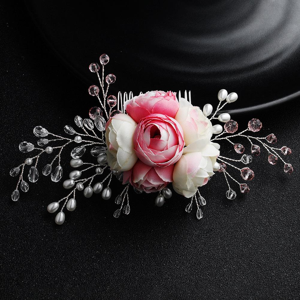 

Японские и корейские головные уборы, искусственные цветы, свадебные аксессуары, гребни для волос ручной работы с жемчужными кристаллами, гребни для волос.