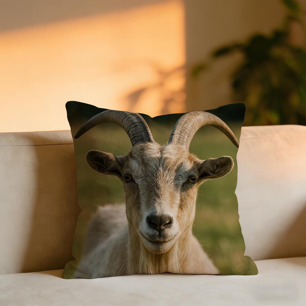 

Cool Goat Cushion Cover Cozy Velvet Throw PillowSoft Warm Cushion For Sofa Bed 30x30 cm