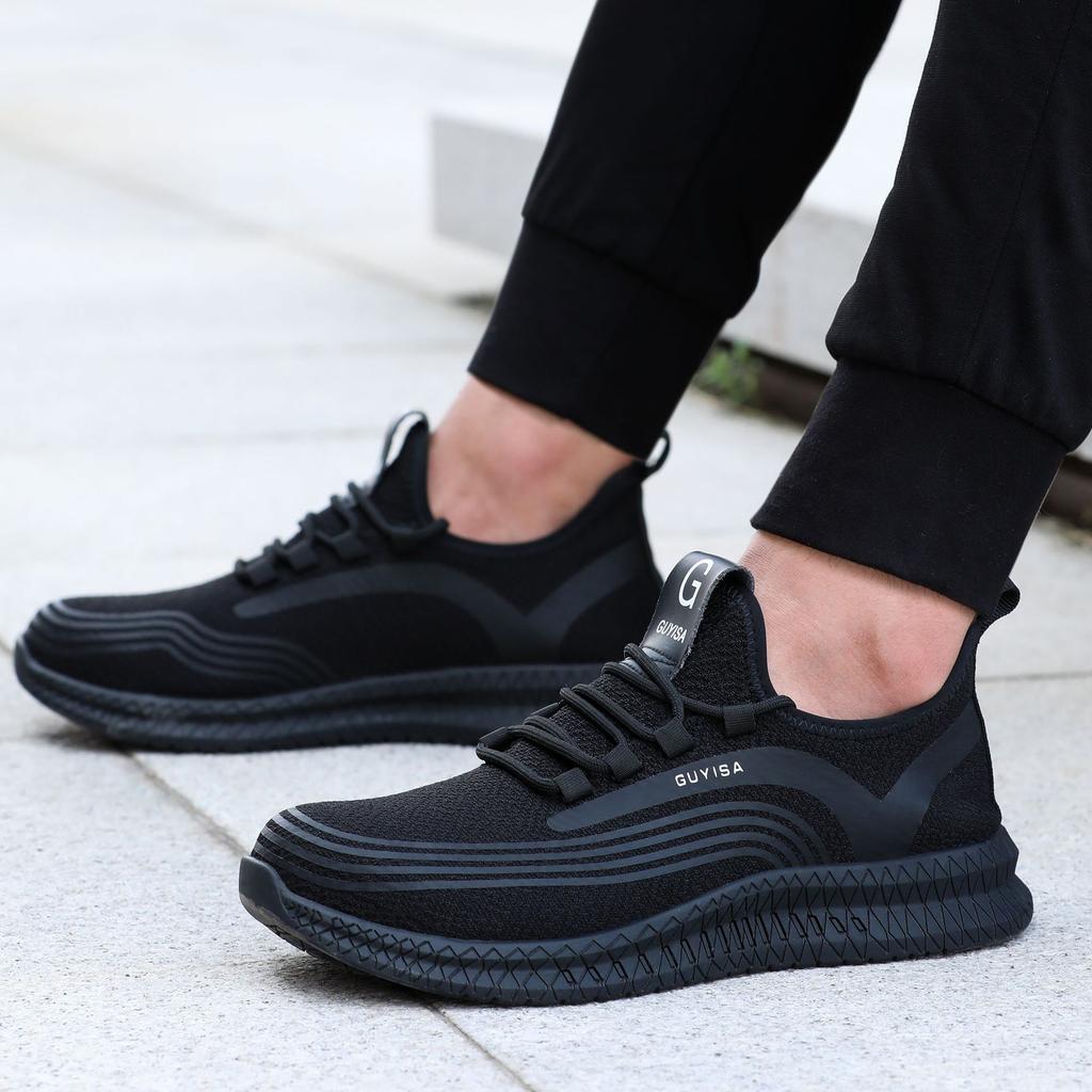Processing custom labor insurance shoes Men's steel head anti-smashing and stab-proof work shoes Lightweight, soft, non-slip and wear-resistant prote