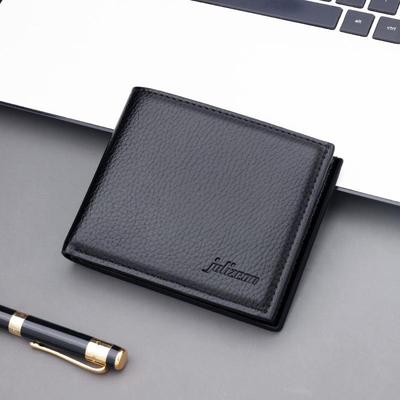 Men's Leather Zippered Billfold Wallet with ID Slot