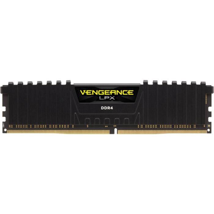 Mémoire RAM - CORSAIR - Vengeance LPX DDR4 - 16GB 2x8GB DIMM - 3200 MHz - 1.35V - Noir (CMK16GX4M2B3200C)