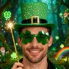 Saint Patrick Costume Set Leprechaun Hat Fakes Beard Mustache Tie Glasses for Party Costume Irish Festival Accessories