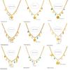 Vintage Multi Element Heart Bow Shell Cherry Cross Eye Chain Necklace