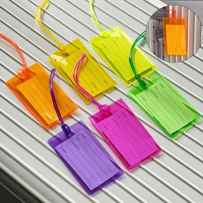 Luggage Tag Rainbow Colorful Flexible Suitcases Tag Waterproof Name ID Labels Luggage Identifier Transparent For Travel