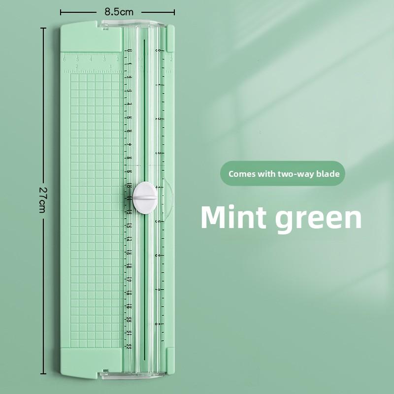 

1 шт. Портативный мини двусторонний резак для бумаги формата А4 ручной рез фотокарточек машина офисный резак для бумаги артефакты для справочника 1PCS мятный зеленый