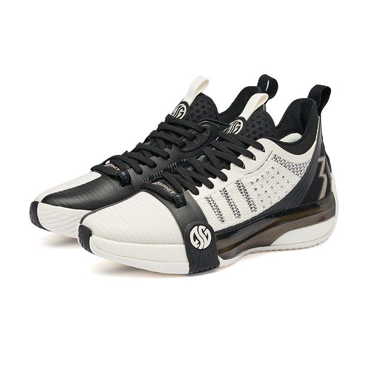 361 Zen 3 Abrasion Resistant Slip Resistant Mid Top Performance Basketball Shoes Men's White Black 672221117-1
