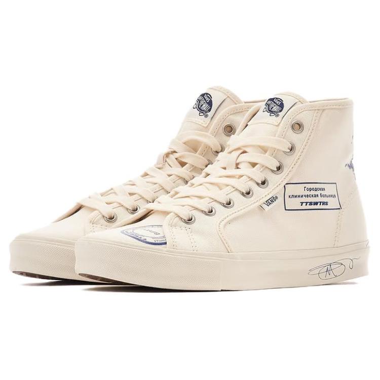 

New TTSWTRS x Vans Vault Cushioning Abrasion Resistant Lightweight High Top Skateboard Shoes Unisex Beige VN0000S8BDE1 38.5