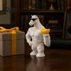 Coole Tierfigur 3D-gedruckte muskulöse Pferdefigur, Skulptur mit Sonnenbrille & Goldbarren, Kreative Desktop-Statue für Erfolg und Wohlstand