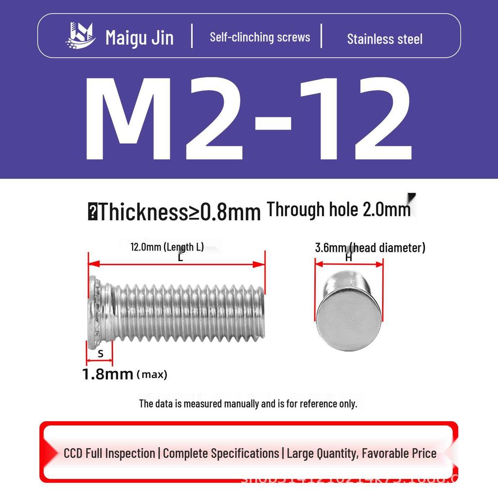304 Stainless Steel Pressure Plate Cylindrical Head Rivet Screw (FHS-M2 M2.5 M3 M4 M5 M6 M8 M10)
