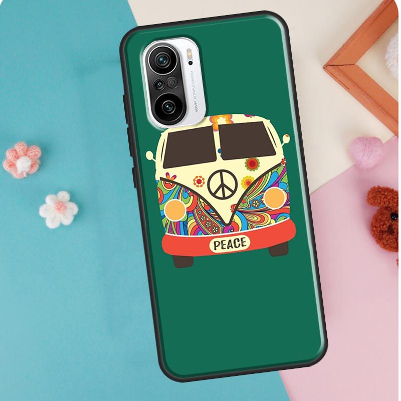 Pouzdro na kočku Hippy Peace Bus pro Xiaomi Mi 11T Pro 12 X 10T Mi 11 Lite kryt na telefon pro POCO X3 Pro GT X4 F3 M3 M4
