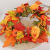 Autumn Maple Leaf Door Wreath Rustic Style Artificial Wreath Fall Wreath  Farmhouse Decor