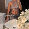 Handmade Alloy Metal Chain Body Jewelry Glitter Sequins Bra Top Adjustable Chest Adornment For Parties Festivals