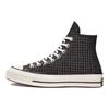 1970s Women High Canvas Shoes Trendy Casual Black White A04277C
