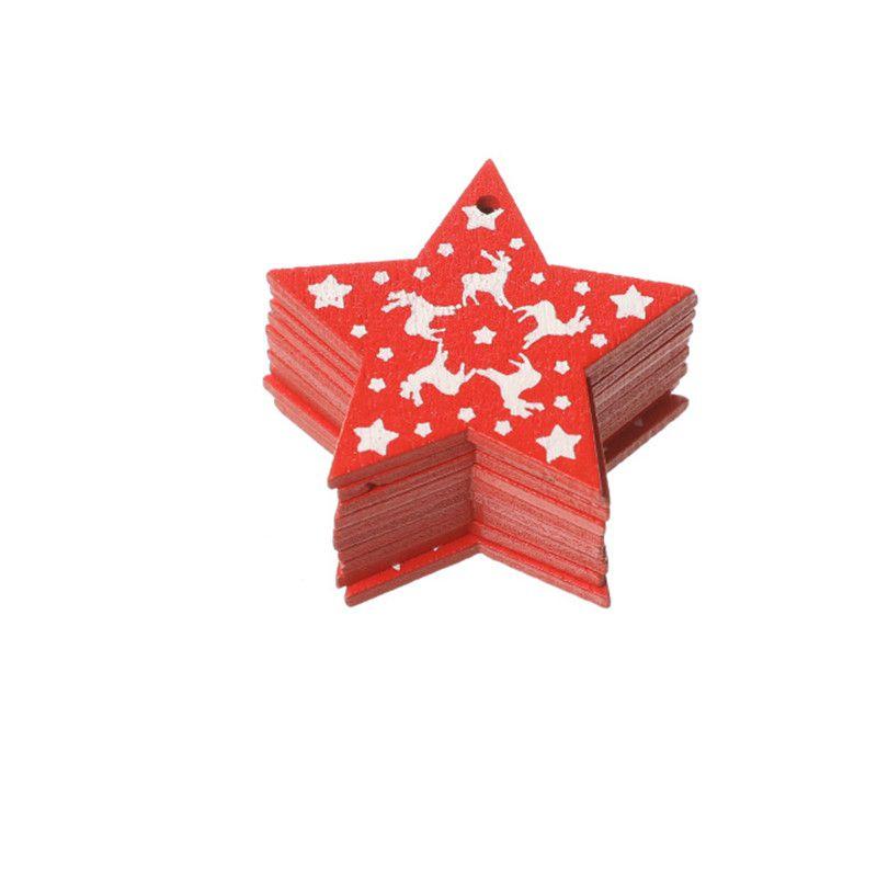10pcs Christmas 5cm Tree Wooden Decor Xmas Home Hanging Ornaments Pendants Gift