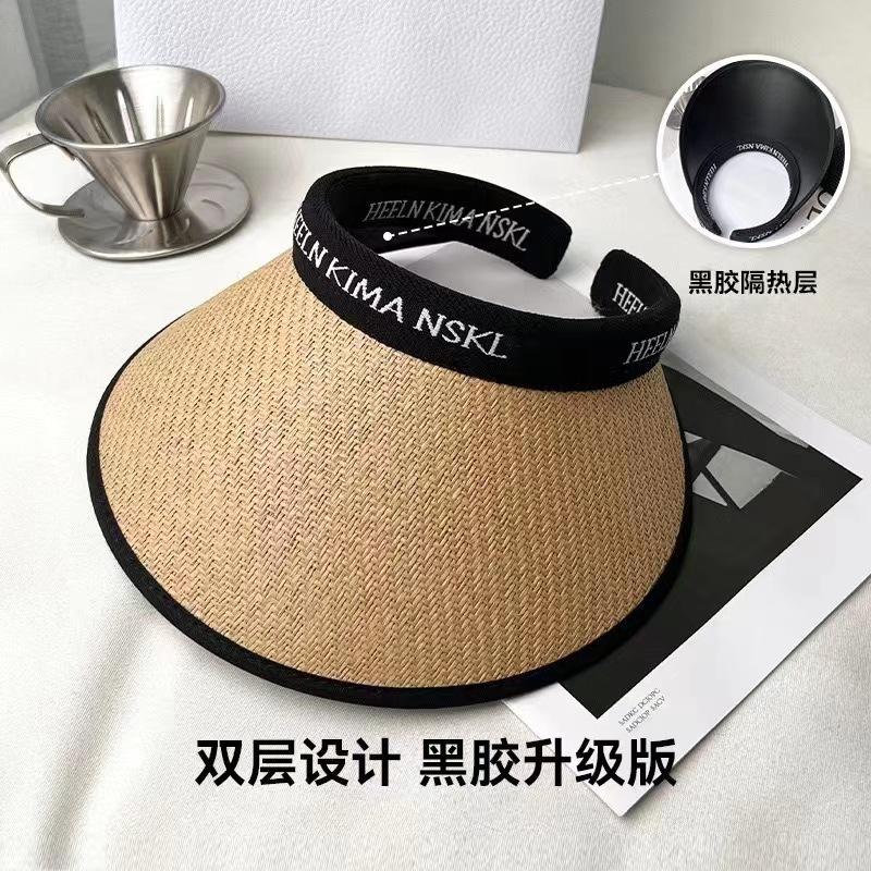 Sunscreen visor hat shell hat fisherman beach hat UV protection face cover empty top sports sun hat adjustment headband