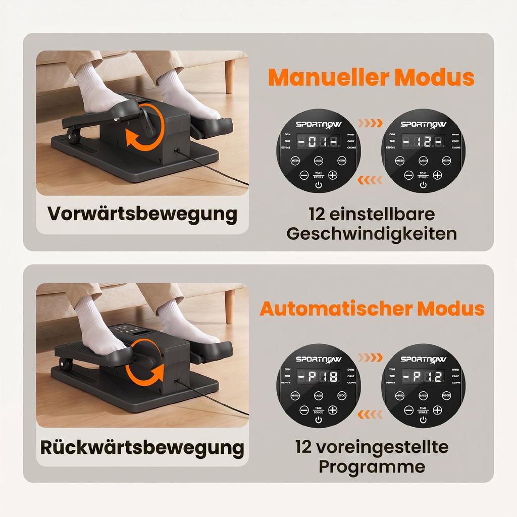 Mini Elliptical Trainer for Home Under-Desk Electric Cross Trainer with Remote Control LED Display 12 Speeds