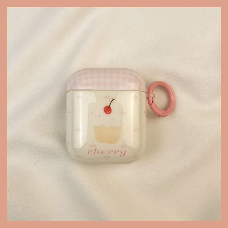 

Чехол для Airpod3 для Apple Pro Чехол для наушников Второе поколение Беспроводной Bluetooth 1 Третье поколение Aipods2 Поколение Airpodpro Четвертое поколение 5 Airpods 3 [Pink Plaid Cherry Cake] Send Hook