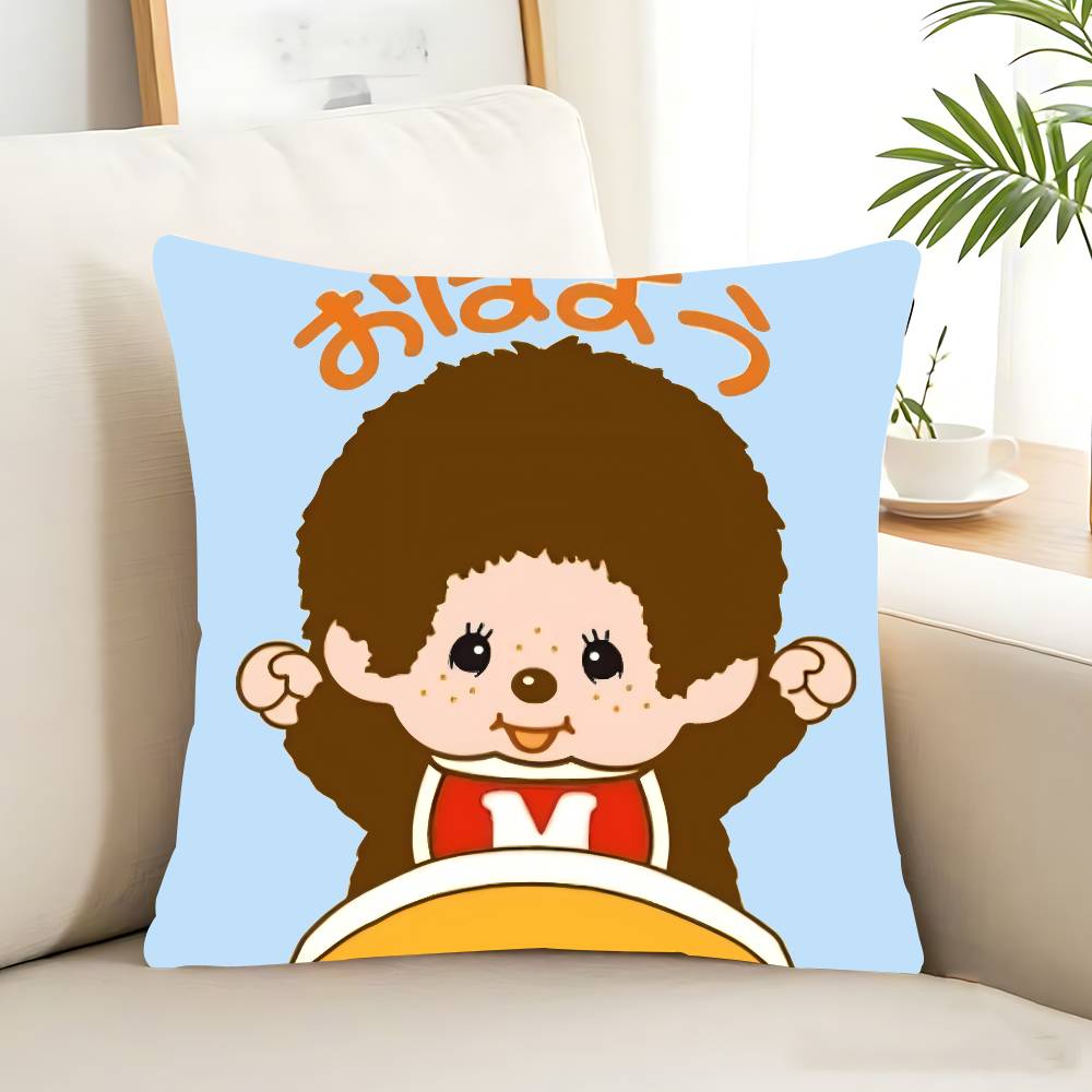 Cartoon M-MonchhichiS Pillow Case Removable Washable Cushion Cover – All-Season Soft Linen