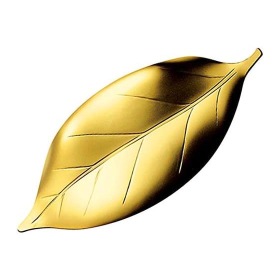 NAGAO Chopstick Rest, Camellia Leaf Design, Gift Set for 5, Gold, Made In Japan, Stainless Steel, Tsubame-Sanjo, Blast Finish Gold Plating, 18-8
