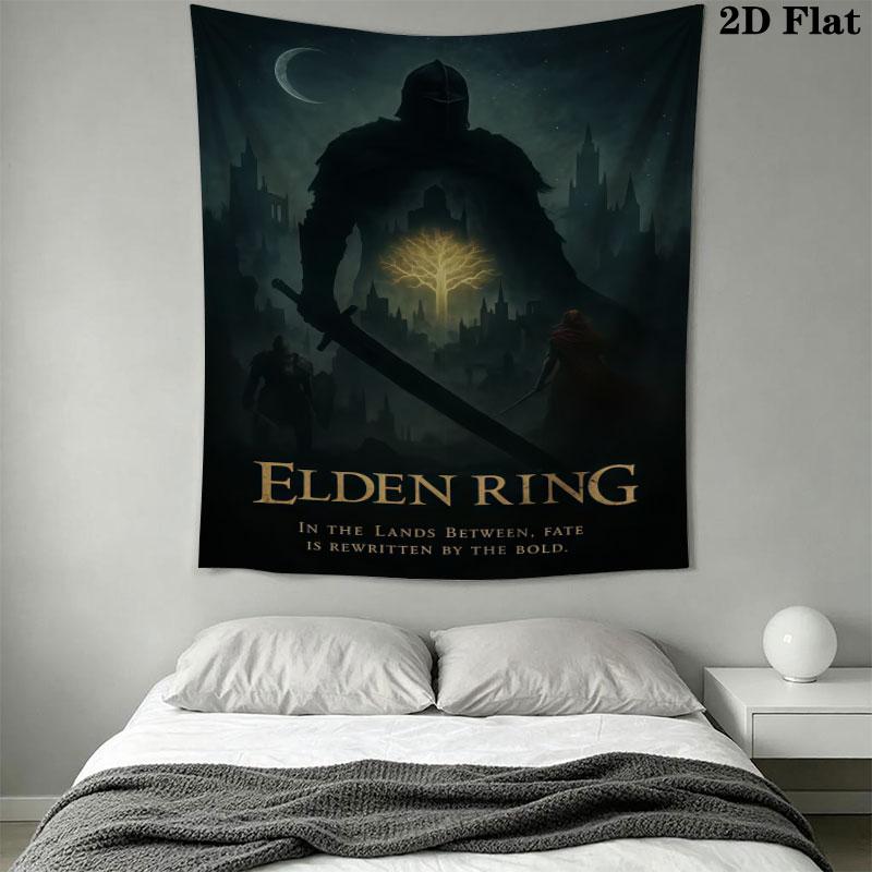 Elden Ring Land Wall Hanging Printed Fabric Blanket Decorative Tapestries for Bedroom Living Room Home Decor
