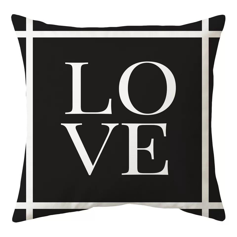 Nordic Black and White Simple Style Geometric Abstract Pillow Case Peach Leather Fleece Home Sofa Pillow Quilt Cushion