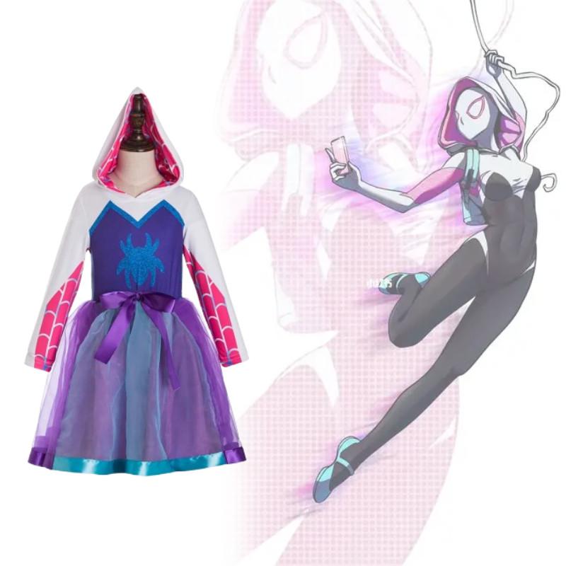 Inspired Ghost Spider Costume Gwen Inspired Hoodie Cosplay Tutu Birthday Dresses