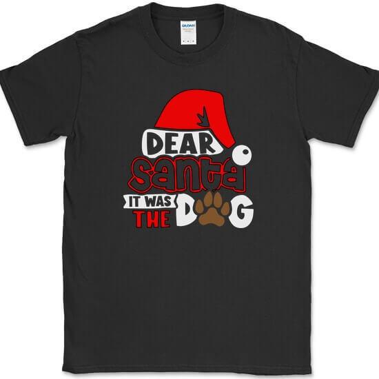 

Dear Santa It Was The Dog T-Shirt Funny Christmas Xmas Holiday Tee L